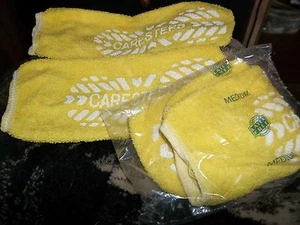SET 2 PAAR CARE-STEPS MEDIZINISCHE RUTSCHFESTE KRANKENHAUS HAUSSCHUHE SOCKEN MITTEL GELB LATEXFREI - Bild 1 von 1