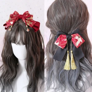 Japanische Haarspange Damen Lolita Schleife Haarband Quaste Kopfschmuck Yukata Kimono - Bild 1 von 15
