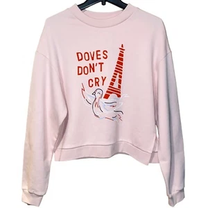 Etre Cecile Doves Don't Cry Pink Graphic Sweatshirt Vintage French Terry M NEW - Bild 1 von 7