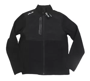 RLX Ralph Lauren Men's Black Solid Hybrid Fleece Full Zip Golf Jacket - Picture 1 of 5