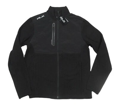 NWOT RLX Ralph Lauren Men's Black Solid Hybrid Fleece Full Zip Golf Jacket - Image 1 of 4
