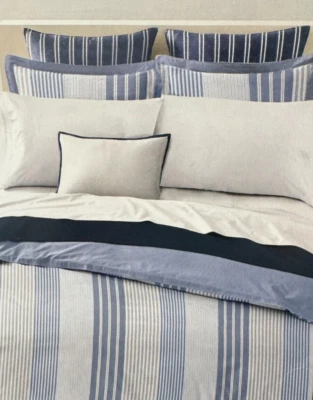 3 pc Ralph Lauren Heath Stripe Full / Queen Comforter & Shams Set $420 NIP - Image 1 of 4