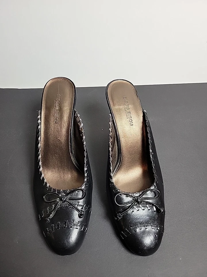 Bisou Bisou Michele Bohbot 7.5M strappy heels Black braided straps - Image 1 of 4