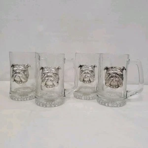 Arthur Court Designs Bulldog Beer Mugs Set of 4 Metal Head Silver Color **Read** - Picture 1 of 19