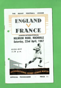 #D194.  RUGBY LEAGUE PROGRAM - 22nd April 1967, GREAT BRITAIN V FRANCE, JUNIORS - Picture 1 of 2