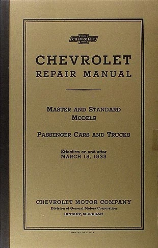 Melhor manual de oficina de reparos para 1933 Chevrolet picape e caminhão 33 Chevy - Imagem 1 de 1