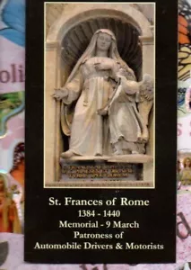 Saint St. Frances of Rome + Prayer (2" x 3 1/2") Heavy Paperstock Holy Card - Picture 1 of 2