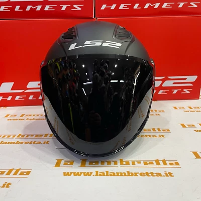 CASCO LS2 AIRFLOW II OF616 - NERO OPACO CON VISIERA LUNGA NERA - Image 1 of 4