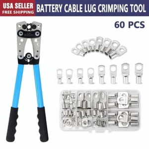Herramienta de prensado de terminales de cable de batería 10-1 AWG W 60PC terminal de anillo de cobre de alta resistencia - Imagen 1 de 6
