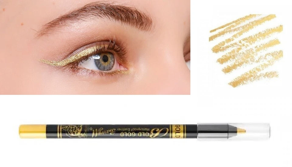 New Waterproof Liquid Eyeliner Eye Liner Long Lasting Precision Pencil Gold Bold - Image 1 of 1