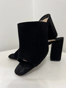 “TONY BIANCO” BLACK SUEDE LEATHER MULES - SIZE 7 (38) Preowned In Good Condition - Picture 1 of 7