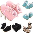 Lace-Up Shallow Boots Footwear Rubber Sole PU Leather Suede Baby Crib Shoes