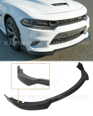 3PCs Lower Bumper Splitter Flat BK SRT Style Front Lip For 15-Up Dodge Charger - Image 1 of 4