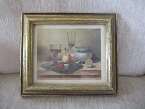 Vintage B.P. Co Table Setting Framed Print Apple Cherries by Gardner - Picture 1 of 14