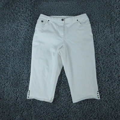 Hearts Of Palm Shorts ' Womens 14 White Elastic Waist Full Zip Skimmer 31x17* - Image 1 of 4