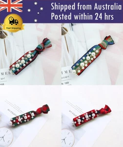 4Pcs Hair Ties Pearl Scrunchies Girl Ponytail Holder Rubber Band Hair Gum Rope - Picture 1 of 17
