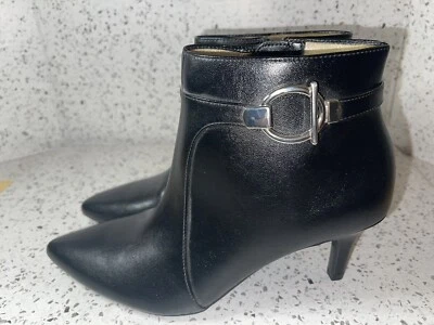 LIFE STRIDE Womens Black Flex Samara Pointed Toe Kitten Heel Booties 9M Foto 1 de 4