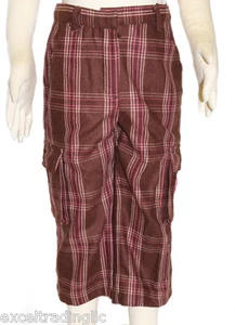 JACADI Girl's Rheostat Brown / Pink Plaid 3/4 Length Capris Sz 6 Years NWT $74 - Picture 1 of 4