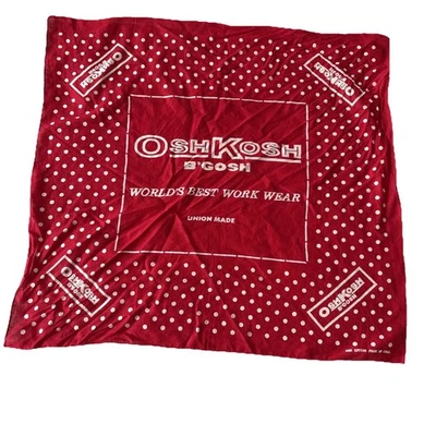 Pañuelo Bandana 100% Algodón Lunares ROJO OshKosh B'Gosh De Colección Hecho en EE. UU. Foto 1 de 4