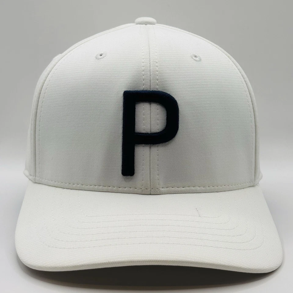 Gorra de golf Puma P110 Snapback blanca para hombre Rickie Fowler Tour exclusiva de golf OSFA Foto 1 de 4