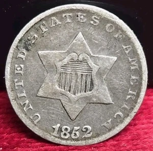 1852 3c. Silver Piece - Picture 1 of 2