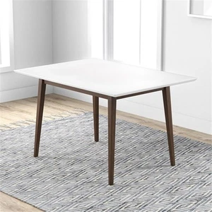 Pemberly Row Solid Wood Walnut White Top 47" Rectangular Dining Table - Picture 1 of 4