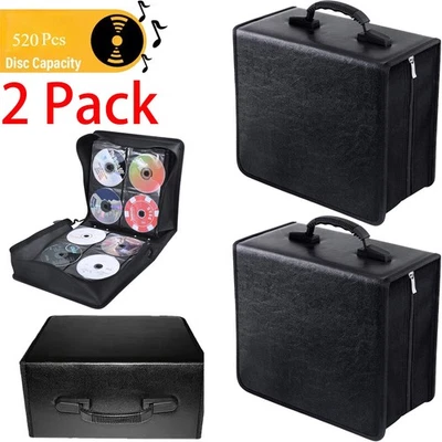 Paquete de 2 520 piezas Estuche de almacenamiento de CD de disco Organizador de DVD Bolsa Cartera Álbum Medios Foto 1 de 4