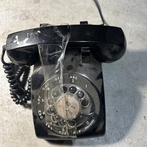 Vintage Black Rotary Phone Modular Desk Phone 1970’s MCM Decor Spins - Picture 1 of 1