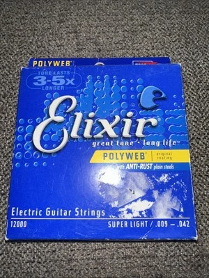 Elixir Strings 12000 Polyweb Electric Guitar String .009-.042 Super Light - Image 1 of 4