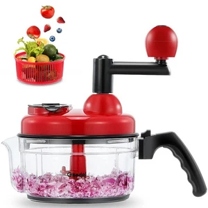 Hand Food Chopper, Quick Manual Vegetable Processor, Easy To Clean Rotary Dic... - Picture 1 of 8