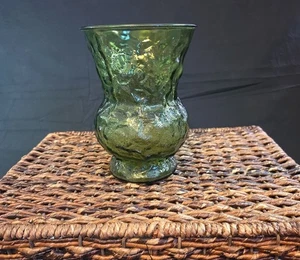 EO BRODY Co Cleveland Ohio smaragdgrün Crinkle Glas Herzstück Blumenvase - Bild 1 von 11