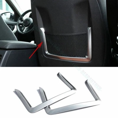 For BMW 3 4 Series GT 2013-2019 ABS Silver Seat Back Net Pocket Frame Cover Trim Foto 1 de 4