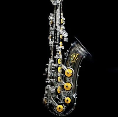 Saxofón tenor Vibrato T1 policarbonato impermeable - negro con teclas amarillas Foto 1 de 4