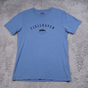 Fjallraven T-Shirt Mens Small Blue Trekking Equipment Short Sleeve Cotton - Picture 1 of 14