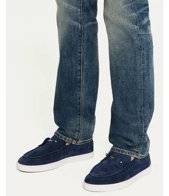 Nuevo Zapato de Barco Christian Louboutin Chambeliboat Nubuck Para Hombre, US 17D, 50EU, Denim Foto 1 de 4