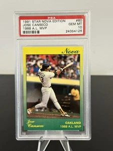 1991 STAR NOVA #60 JOSE CANSECO PSA 10 A'S 40/40 MVP RARE POP 1 - Picture 1 of 2