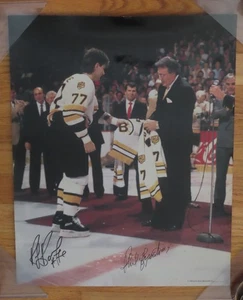 RAY BOURQUE & PHIL ESPOSITO signed Retirement Night December 3 1987 Photo BRUINS - Picture 1 of 4
