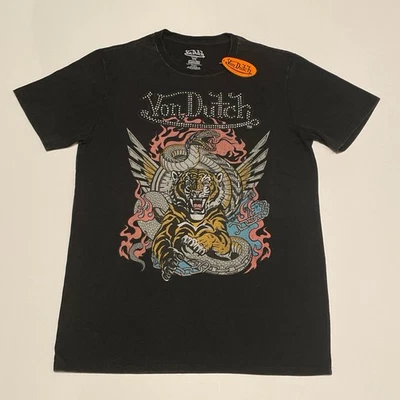 VON DUTCH RHINESTONE GRAPHIC T SHIRT (MEDIUM) - Image 1 of 4