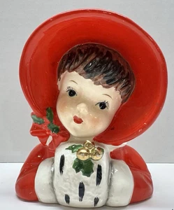 Rare Relpo Christmas Head Vase Planter Reliable Glassware & Pottery 1956 308A - Picture 1 of 12