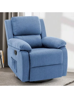 Silla reclinable giratoria 360 tapizada de tela planeador pequeño espacio para guardería Foto 1 de 4