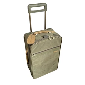 Briggs Riley Global 2 Wheel Expandable Carry On Suitcase Luggage Green Nylon - Picture 1 of 24