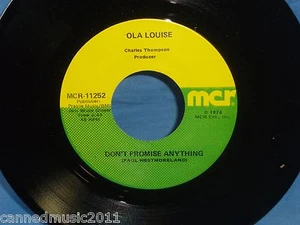 Ola Louise: Don't Promise Anything/ Me and Bobbie McGee  NEW, and unplayed] - Imagen 1 de 2