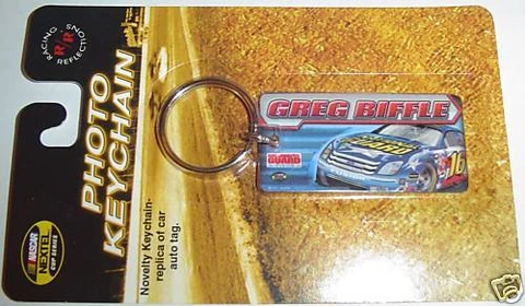 GREG BIFFLE NATIONAL GUARD RACING REFLECTIONS NASCAR METAL PHOTO KEYCHAIN RING Cover