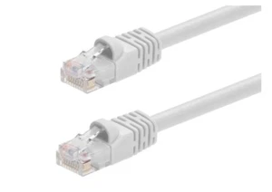 Monoprice Cat6 100ft White Patch Cable UTP 24AWG 550MHz Pure Bare Copper RJ45 - Picture 1 of 6