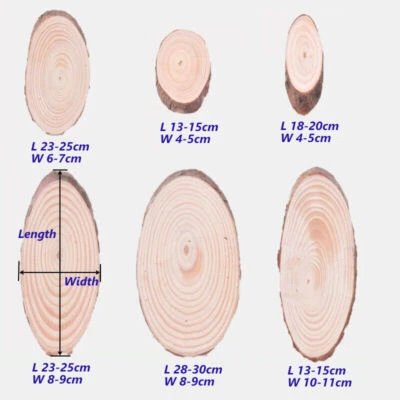Tree Bark Log Pine Wooden Craft DecorativeOval Natural Wood Slices Discs Rustic - Image 1 of 4