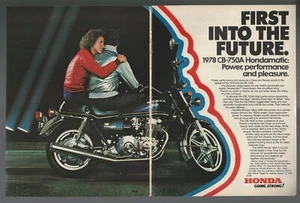 1978 HONDA CB-750 motorcycle 2-page advertisement, Honda 750 bike print ad - Bild 1 von 3