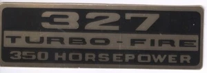 67 68 CORVETTE  327 TURBO-FIRE 350 HP VALVE COVER  DECAL-GOLD/BLACK - Picture 1 of 1