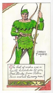 Charles Flanders HANDSIGNIERT Robin Hood SKETCH ART Lone Ranger Cartoonist SIGNED - Bild 1 von 2