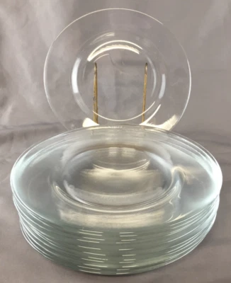 Vintage Set of 12 Libbey Crisa Moderno Clear Glass 7 1/2" Luncheon Salad Plates - Image 1 of 3
