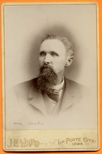 La Porte City, IA, Portrait of a Bearded Man, by Ward, circa 1890s - Picture 1 of 2